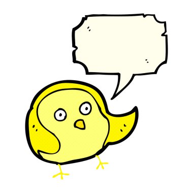 Konuşma baloncuklu çizgi film kuşu