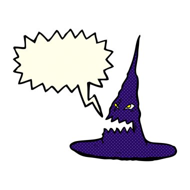 Konuşma balonlu tuhaf cadı şapkası.