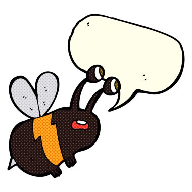 çizgi film konuşma balonlu ürkek arı