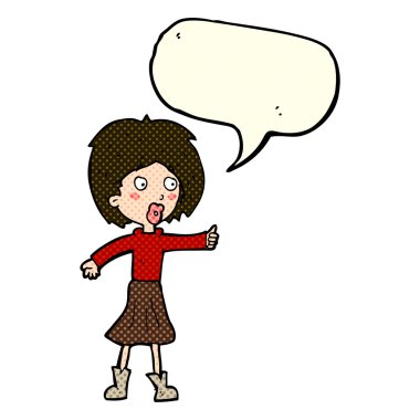 karikatür kadınla konuşma balonu