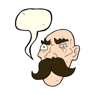 karikatür kızgın yaşlı adam konuşma baloncuğu ile