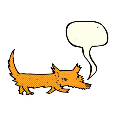 konuşma balonu ile küçük tilki çizgi film