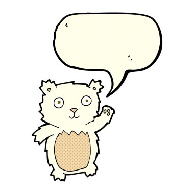 sallama kutup ayısı yavrusu konuşma balonu ile çizgi film