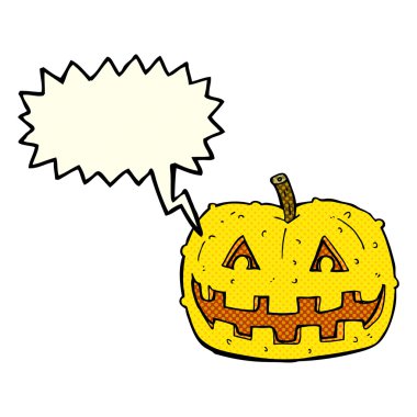 Konuşma baloncuklu çizgi film balkabağı