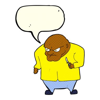 Konuşma balonlu kötü adam çizgi filmi