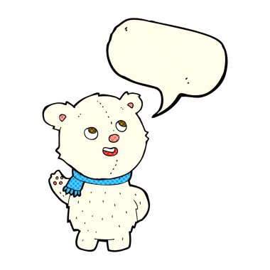 çizgi film sevimli kutup ayısı yavrusu ile konuşma balonu