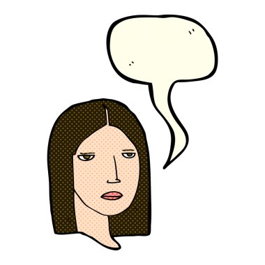 çizgi film ciddi kadınla konuşma balonu