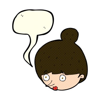 karikatür konuşma balonu ile kadının yüzüne şaşırttı