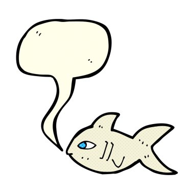 Konuşma baloncuklu çizgi film balığı