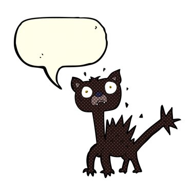 çizgi film korkmuş kedi konuşma baloncuğu