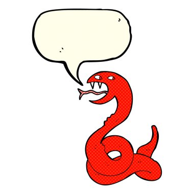 çizgi film tıslayan yılan konuşma kabarcığı ile