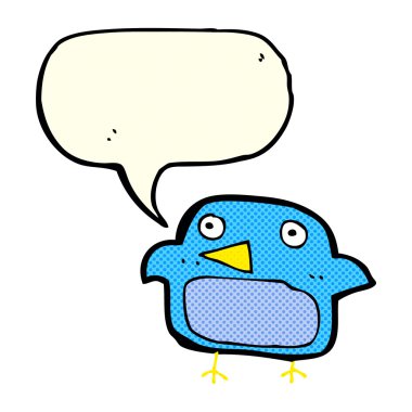 çizgi film mavi kuş ile konuşma balonu