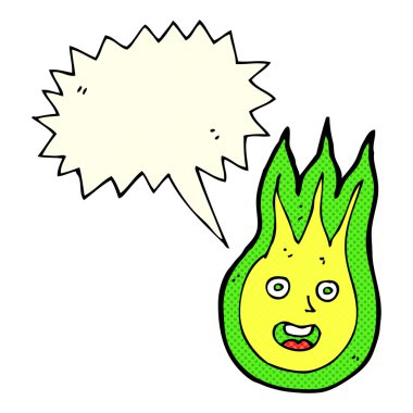 Konuşma balonlu çizgi film dostu ateş topu