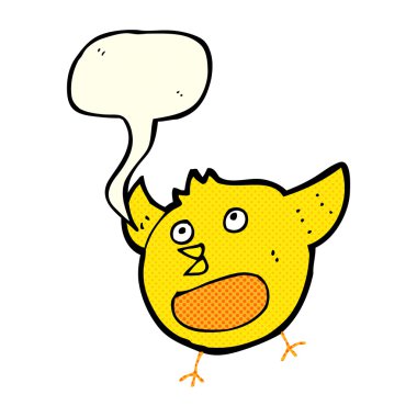 çizgi film mutlu kuş konuşma balonu ile