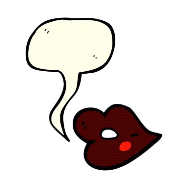 karikatür konuşma balonu ile parlak dudaklar