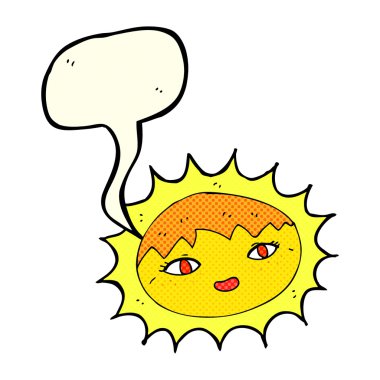 Konuşma baloncuklu güzel güneş çizgi filmi