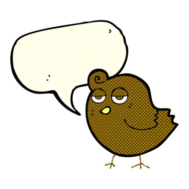 Konuşma baloncuklu çizgi film kuşu