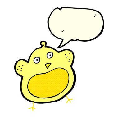 çizgi film şişman kuş ile konuşma balonu