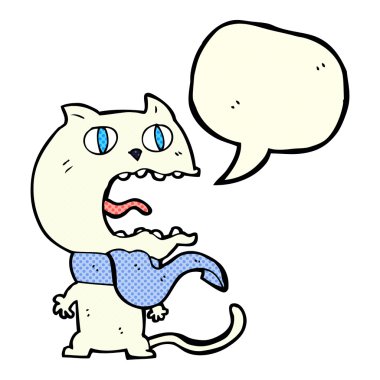 çizgi film korkmuş kedi konuşma baloncuğu