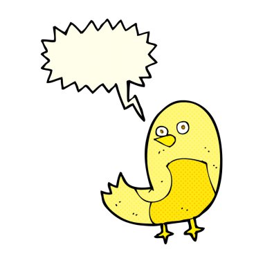 Konuşma baloncuklu çizgi film kuşu