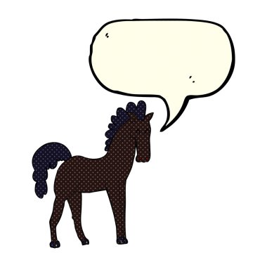 Konuşma baloncuklu çizgi film atı