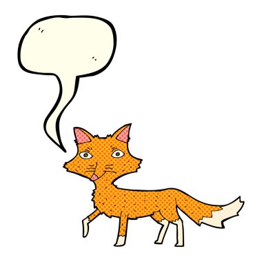 konuşma balonu ile küçük tilki çizgi film