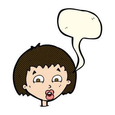 Konuşma baloncuğuyla şok olmuş çizgi film ifadesi