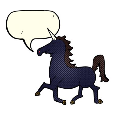 Konuşma baloncuklu tek boynuzlu at.