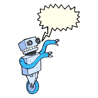 Konuşma baloncuklu komik robot.