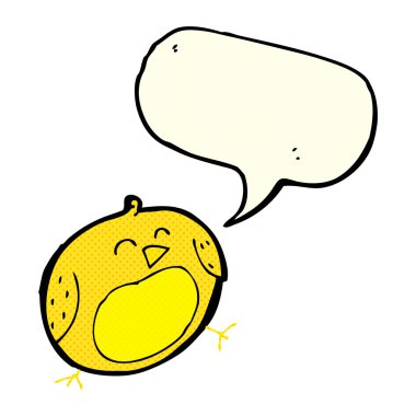 Konuşma baloncuklu çizgi film kuşu