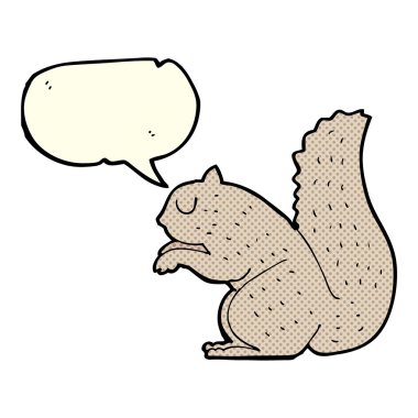 Konuşma balonlu bir sincap.