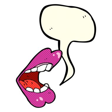 Cadılar Bayramı ağız konuşma balonu ile çizgi film