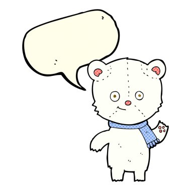 çizgi film kutup ayısı ile konuşma balonu sallayarak