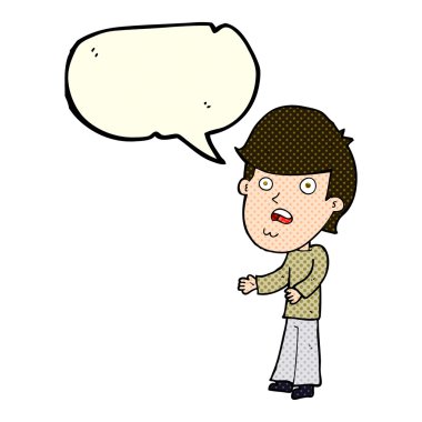 karikatür adamı konuşma balonuyla şok etti