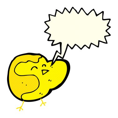 Konuşma baloncuklu çizgi film kuşu