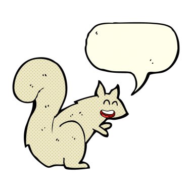 Konuşma balonlu bir sincap.