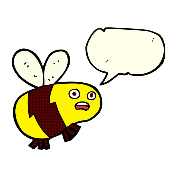 Мультяшная пчела с пузырьком речи — стоковый вектор