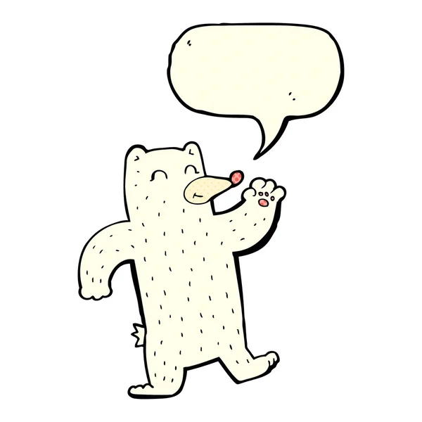 挥舞着北极熊与气泡的卡通 — 图库矢量图片
