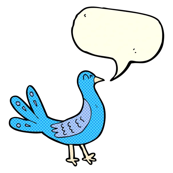Tecknad fågel med pratbubbla — Stock vektor