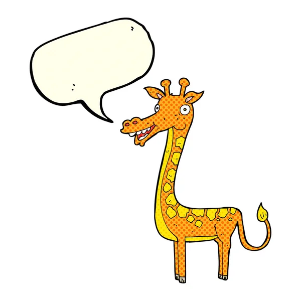 Girafa de desenho animado com bolha de fala — Vetor de Stock