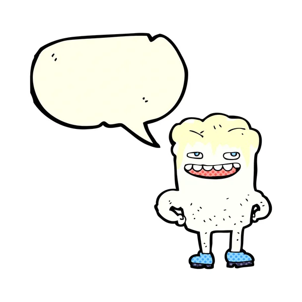 Karikatur schlechter Zahn mit Sprechblase — Stockvektor