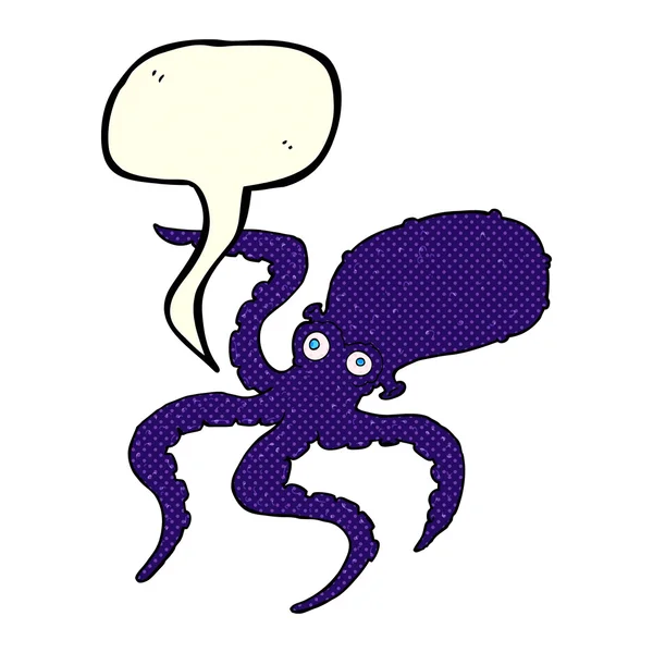 Cartoon octopus with speech bubble — Stock Vector