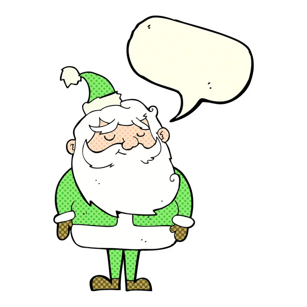 Cartoon santa claus with speech bubble — Stock Vector