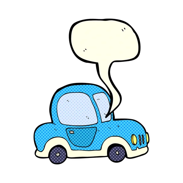 Cartoon car with speech bubble — Stock Vector