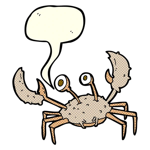 Crabe dessin animé avec bulle de parole — Image vectorielle