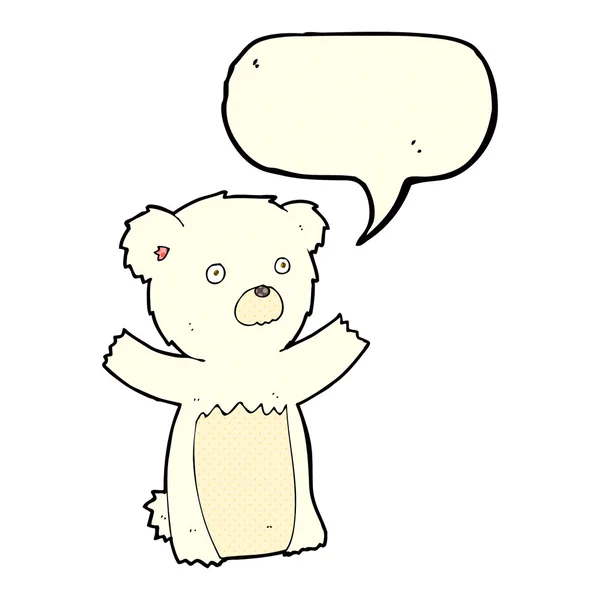 讲话泡泡卡通北极熊幼崽 — 图库矢量图片