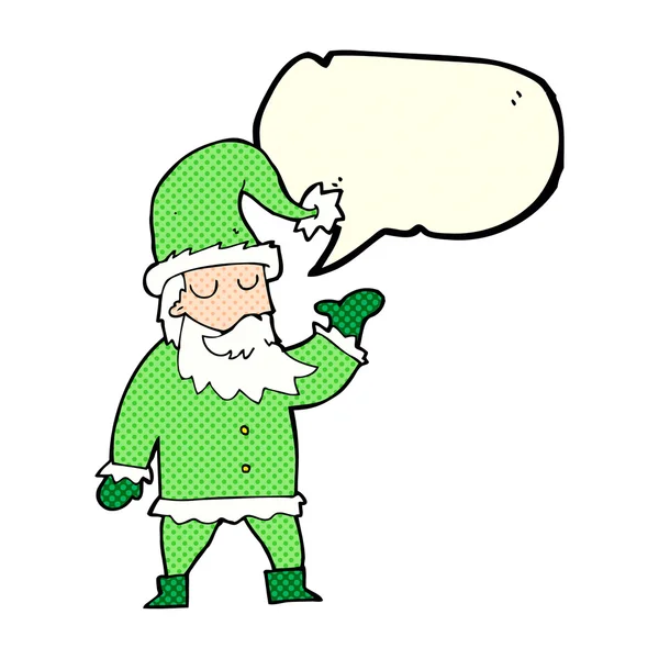 Мультфильм "Санта-Клаус" с пузырем речи — стоковый вектор