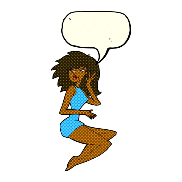 Dibujos animados mujer sexy con burbuja del habla — Archivo Imágenes Vectoriales