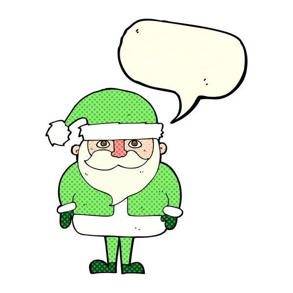 Cartoon santa claus met spraakbel — Stockvector