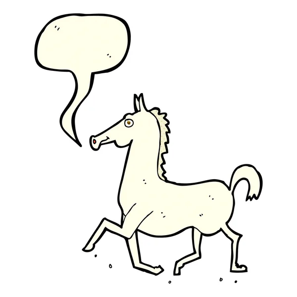 Cheval de dessin animé avec bulle de parole — Image vectorielle